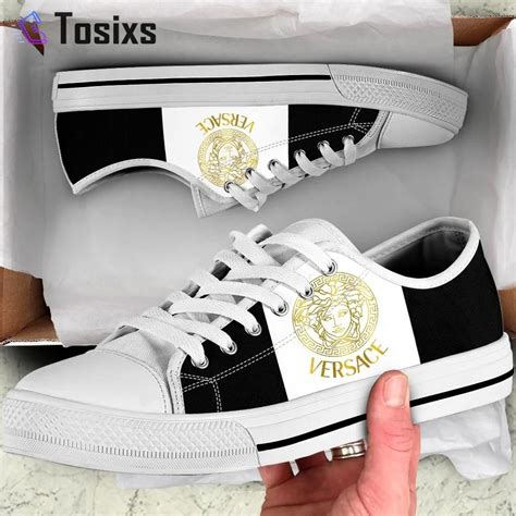 versace canvas low-top logo sneakers|gianni versace sneakers.